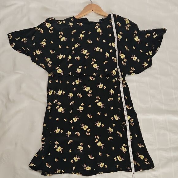 Zara Black and Yellow Flutter Sleeve Sundress - Picture 12 of 16